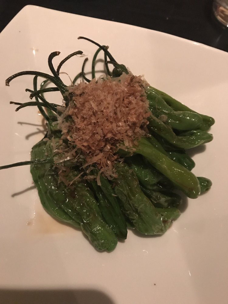 Blistered shishito peppers with bonito flakes